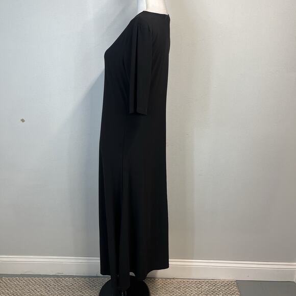 Attitudes by Renee Classic Black Dress sz Medium Pet Long Slinky Stretch Modest - Picture 7 of 10